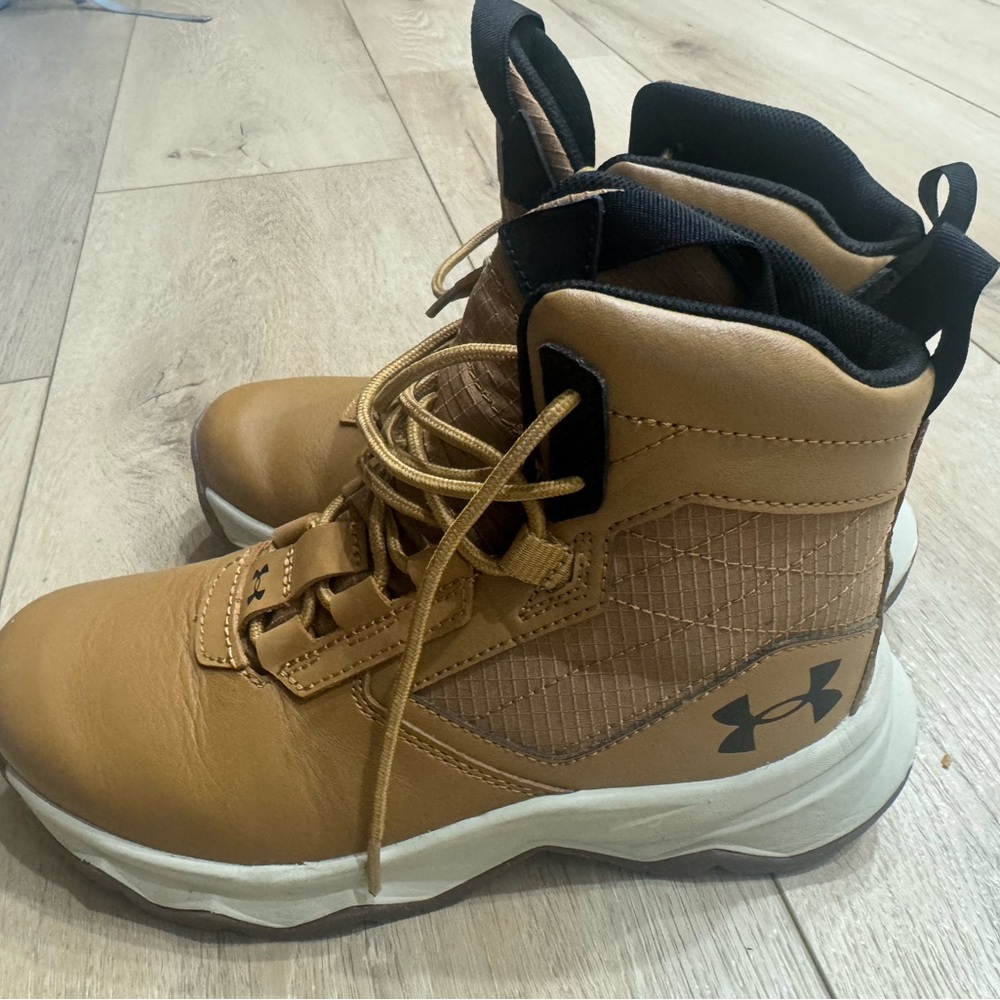 Under Armour Brown and Black Outdoor Boots. Used once. Very clean